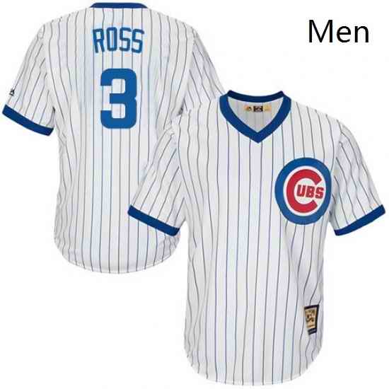 Mens Majestic Chicago Cubs 3 David Ross Authentic White Home Cooperstown MLB Jersey